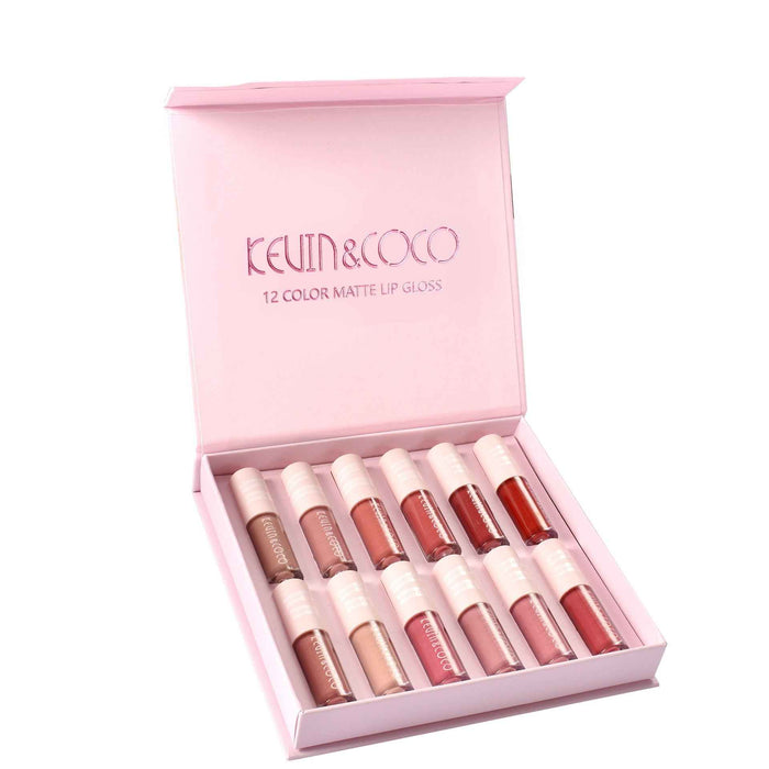 12 Colors Waterproof Non Lip Stick Gloss Cup Set