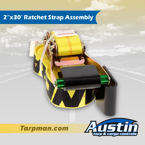 2" x 30' Ratchet Strap Assembly Tarpman.com | Austin Tarp & Cargo Controls