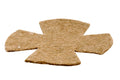 A beige-colored jute bird nest pad designed for pet birds, presented in a cross-shaped form.