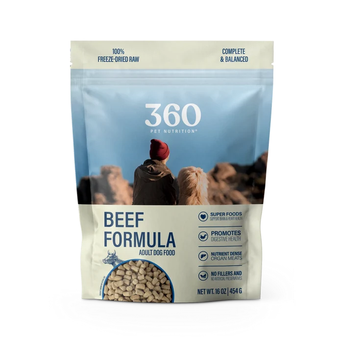 360 Pet Nutrition Beef Flavor Freeze Dried Dog Food