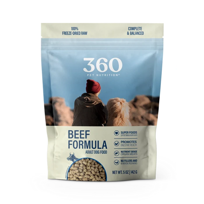 360 Pet Nutrition Beef Flavor Freeze Dried Dog Food