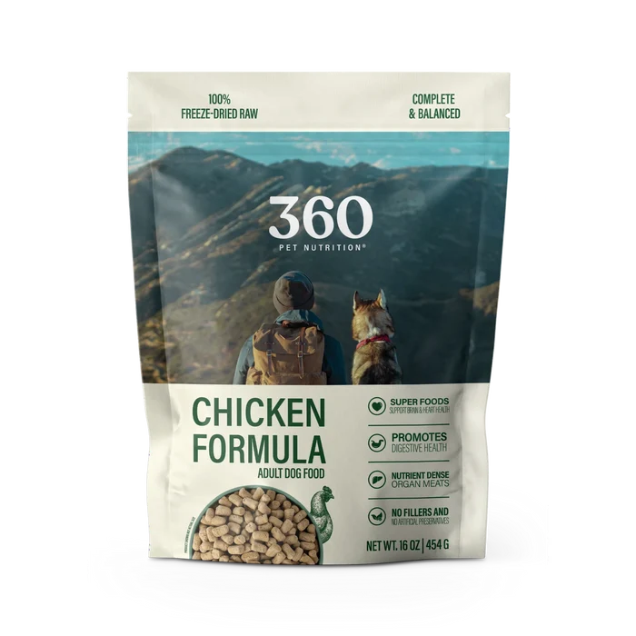 360 Pet Nutrition Chicken Flavor Freeze Dried Dog Food