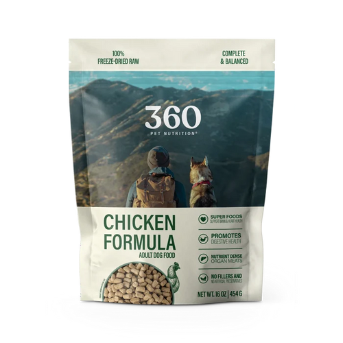 360 Pet Nutrition Chicken Flavor Freeze Dried Dog Food