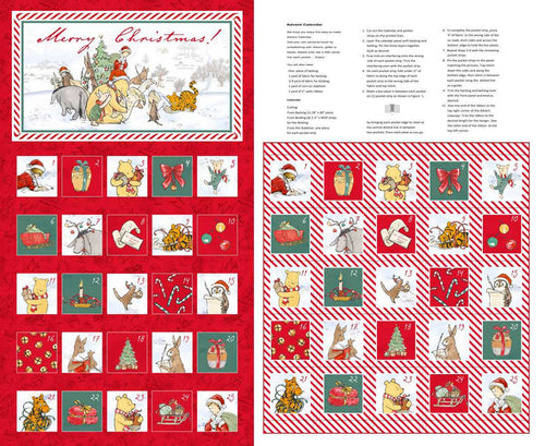 Advent Calendar Red Panel- Christmas at Pooh Corner