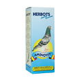 A product box of AMINOVIT by Herbots, depicting a pigeon and the product information on a blue background.