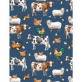 Animals All Over Blue- Friendly Farmstead