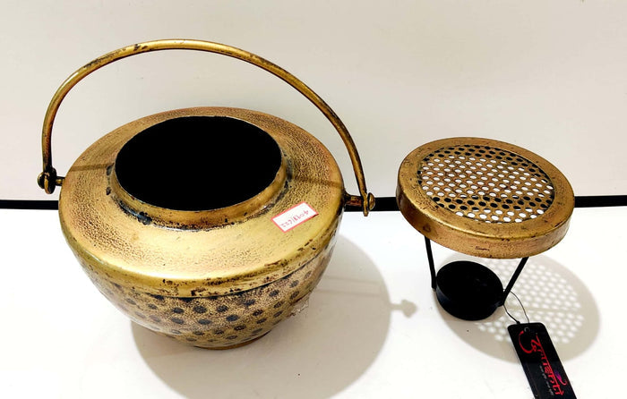 Antique Gold Metal Incense Burner & Tealight Holder