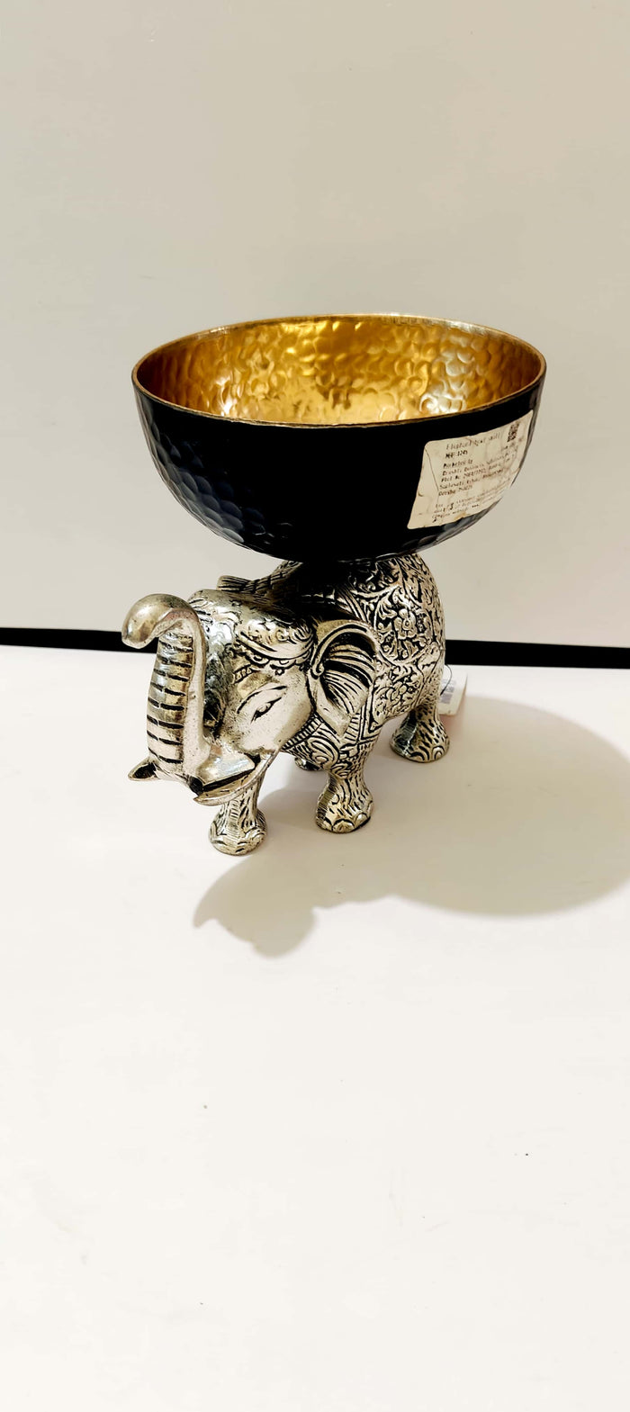 Artisanal Silver-Finish Elephant Urli Bowl