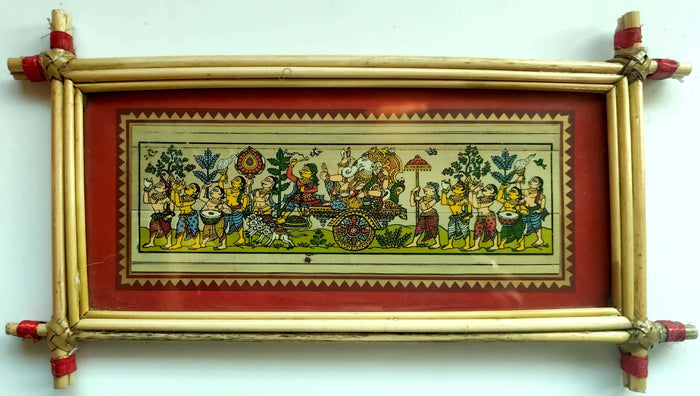 Authentic Odisha Pattachitra Series – Hand-Painted Folk Art in Handcrafted Cane Frames