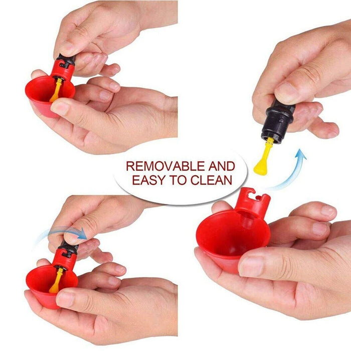 Automatic Water Drinking Cups - Water Feeder for Poultry and Pigeons (10 pcs.)