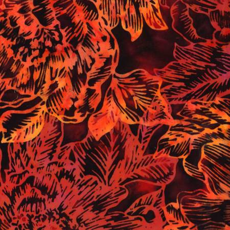 Bali Batik Large Liner Floral -Fire