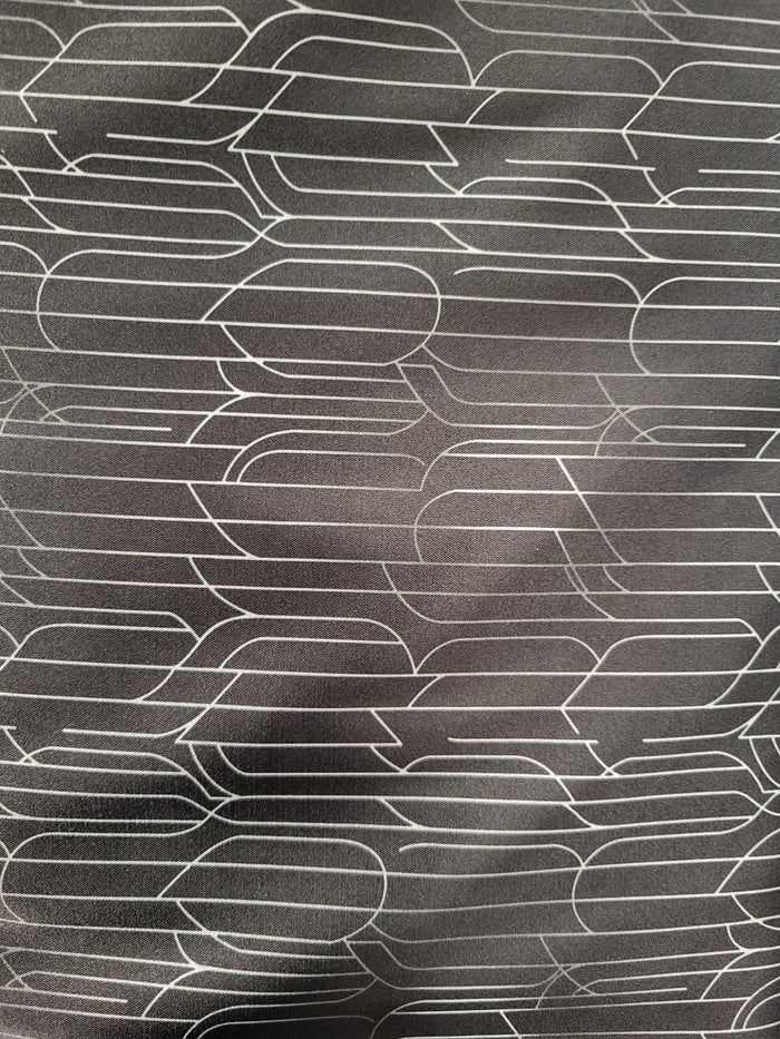 Black Geometric- Shiny Satin
