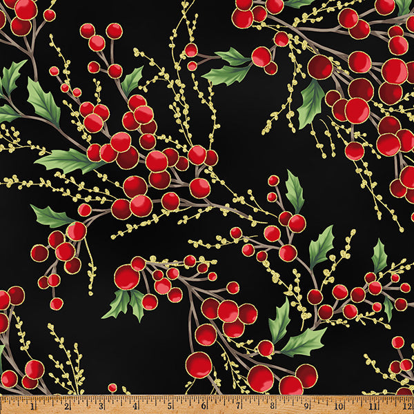 Black & Gold Berries- Christmas Wish