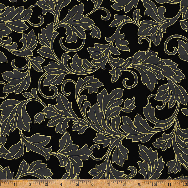 Black/Gold Scroll- Christmas Wish