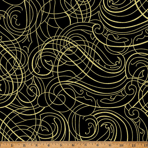 Black/Gold Swirls- Christmas Wish