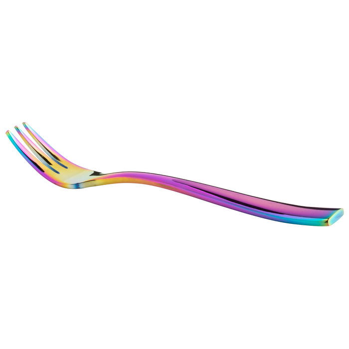 Bon Chef S3008RB Manhattan 5 3/8" 18/10 Extra Heavy Weight Rainbow PVD Stainless Steel Oyster Fork - 12/Pack