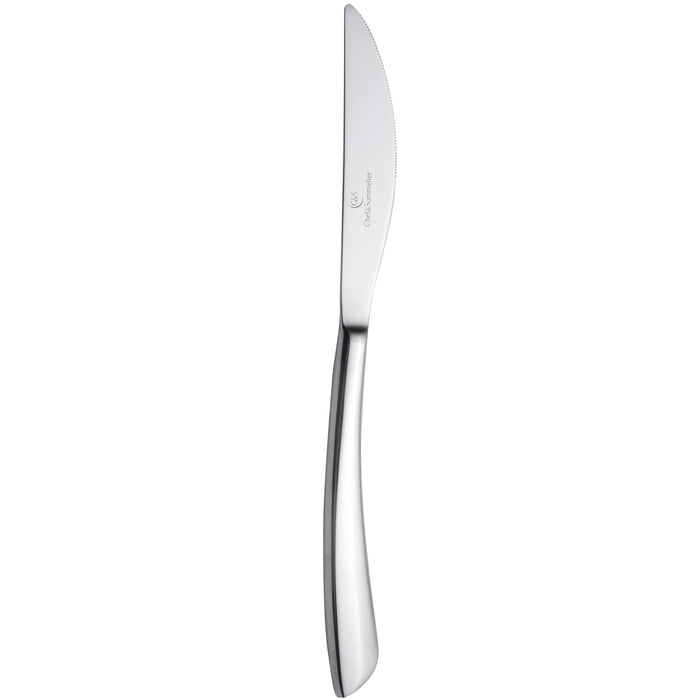 Chef & Sommelier T5404 Kya 9 3/8" 18/10 Stainless Steel Extra Heavy Weight Solid Handle Dinner Knife by Arc Cardinal - 12/Pack