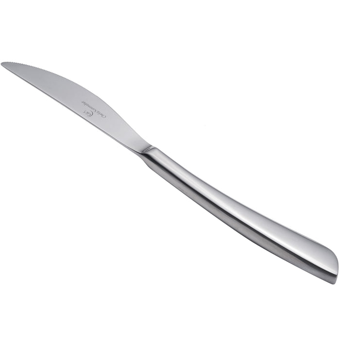 Chef & Sommelier T5404 Kya 9 3/8" 18/10 Stainless Steel Extra Heavy Weight Solid Handle Dinner Knife by Arc Cardinal - 12/Pack