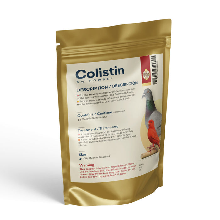 Colistin 5% Powder for Birds - 100g. Treats/Prevents a Variety of Infections