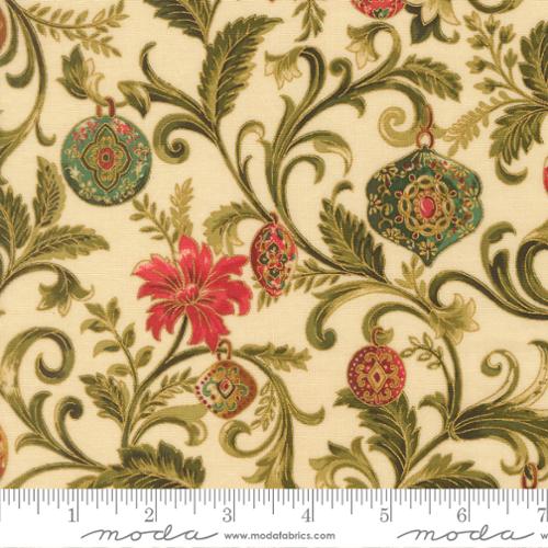 Cream Twinkling Vine Florals Ornaments- Merry Manor