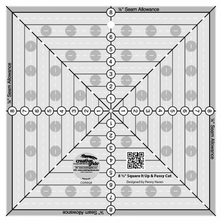 Creative Grids 8-1/2in Square It Up or Fussy Cut Square