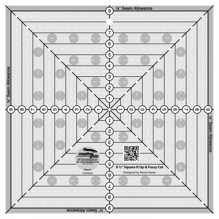 Creative Grids 9-1/2in Square It Up or Fussy Cut Square