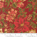 Crimson Poinsettia Large Floral Jacobean- Merry Manor