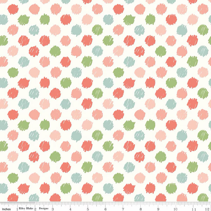 Dots White Flannel- I Love You to the Moon