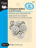 Dungaree Buttons Nickel 5/8 in