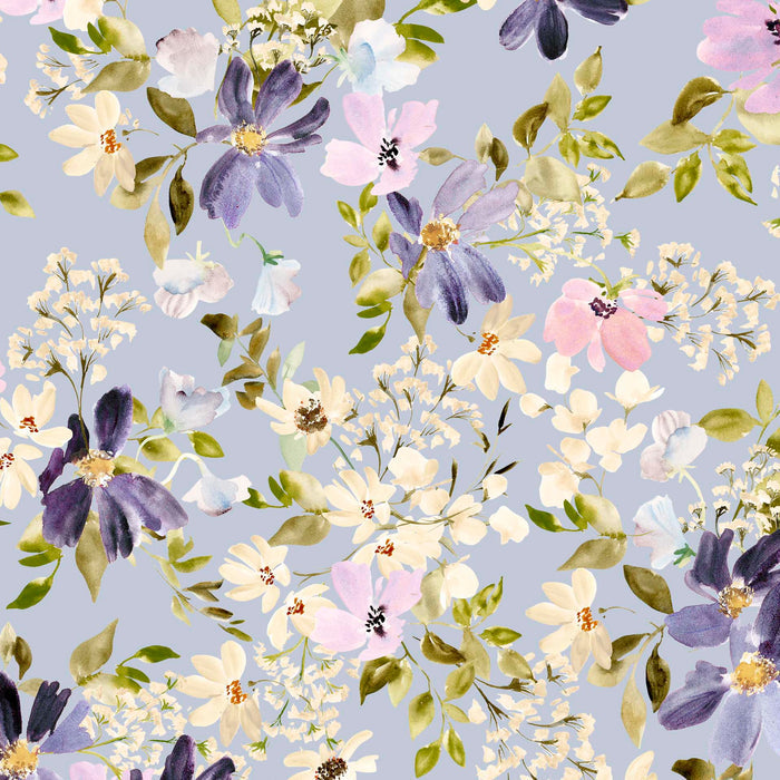 Dusty Periwinkle Floral- Serendipity Linen