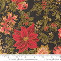 Ebony Poinsettia Large Floral Jacobean- Merry Manor