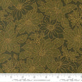 Evergreen Poinsettia Blooms Floral Damask- Merry Manor