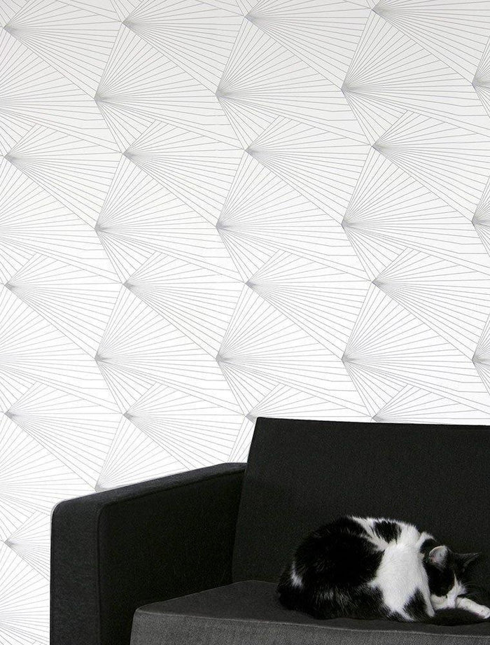 Fan Grey White Wallcovering