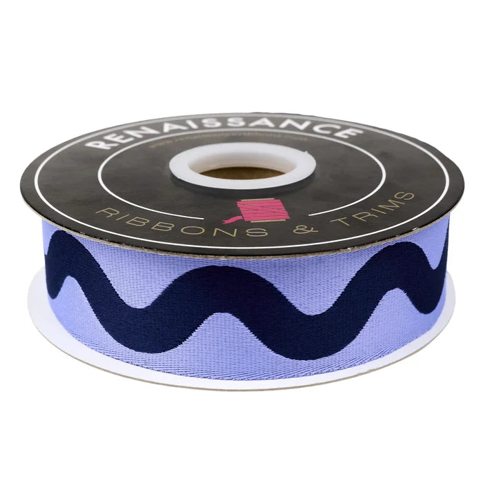 Floral Reef- Big Squiggle in Marine - 1-1/2" Webbing by Tula Pink