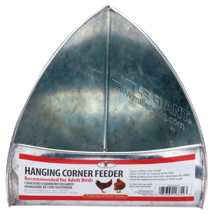 Galvanized Hanging Corner Poultry Feeder LITTLE GIANT | MILLER MANUFACTURING