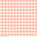 Gingham Coral Flannel- I Love You to the Moon