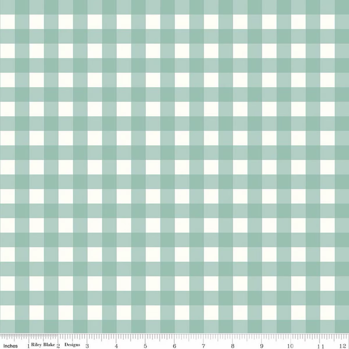 Gingham Powder Flannel- I Love You to the Moon