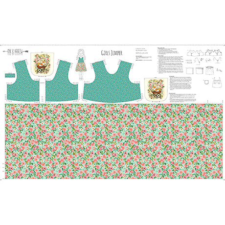 Girls Jumper Panel- Flora & the Fox