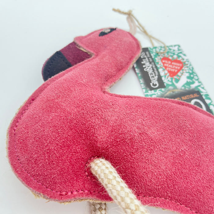 Green & Wild's | Floyd the Flamingo, Eco Dog Toy