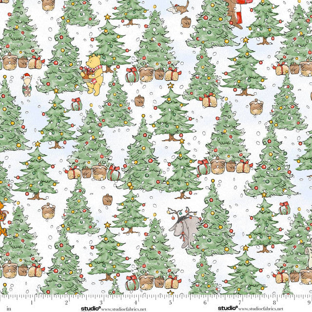 Green/Snow Christmas Trees- Christmas at Pooh Corner