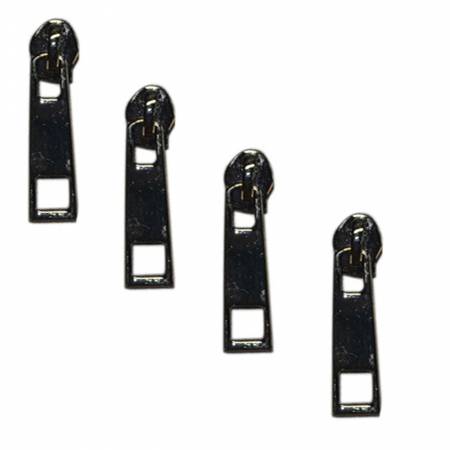 Gun Metal Black Zipper Pulls Pack of 4