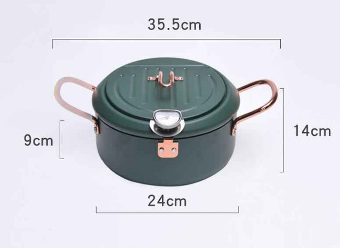 Household Tempura Deep Frying Pan With Thermometer