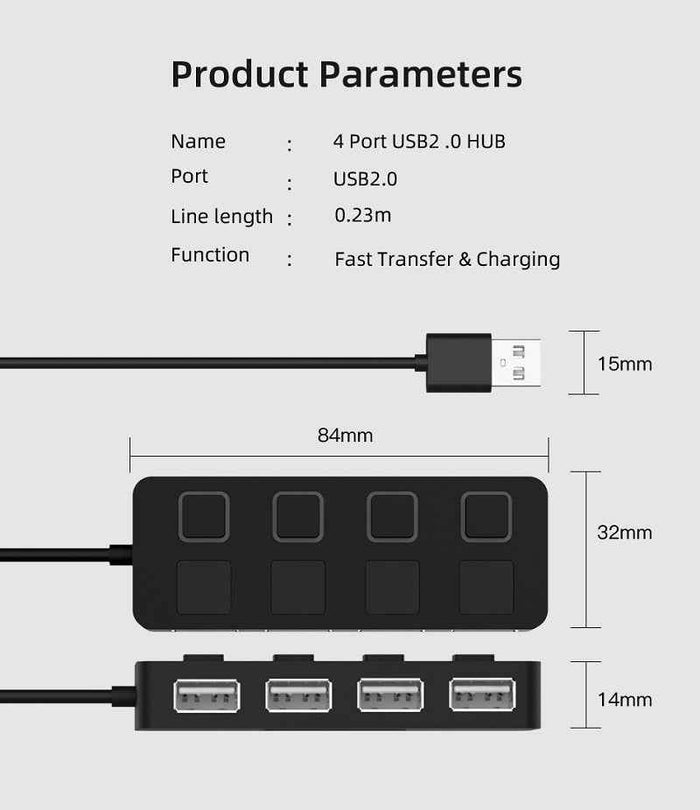 HUB Hub Multi-USB Splitter 4-port Extender