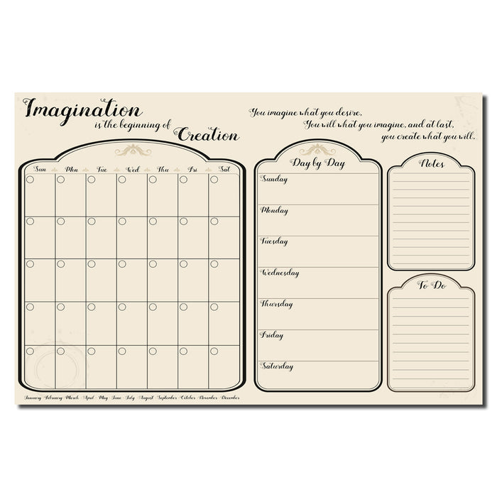 Imagine' Dry Erase Monthly Calendar and Planner on ArtPlexi