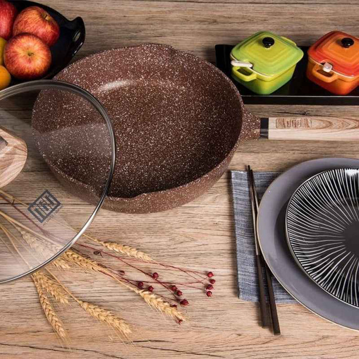 Induction Cooker Non Stick Medical Stone Frying Pan