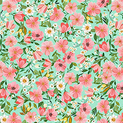 Light Turquoise Floral- Flora & the Fox
