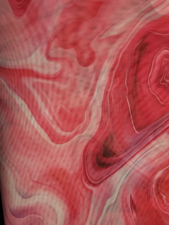 Marbleized Pink Mid Weight Mesh