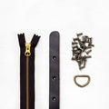 Maywood Totepack Black Leather + Antique Brass Hardware Kit