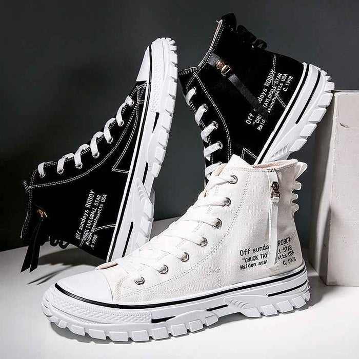 Men's Canvas Shoes, Breathable Thick Sole, Casual Shoes