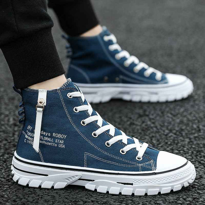 Men's Canvas Shoes, Breathable Thick Sole, Casual Shoes